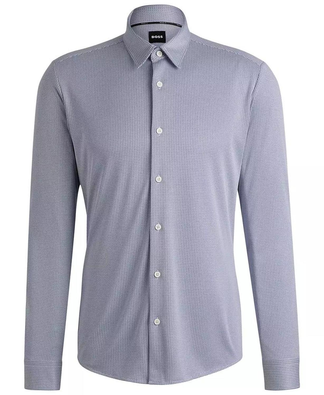 Men's Patterned Performance Slim-Fit Dress Shirt