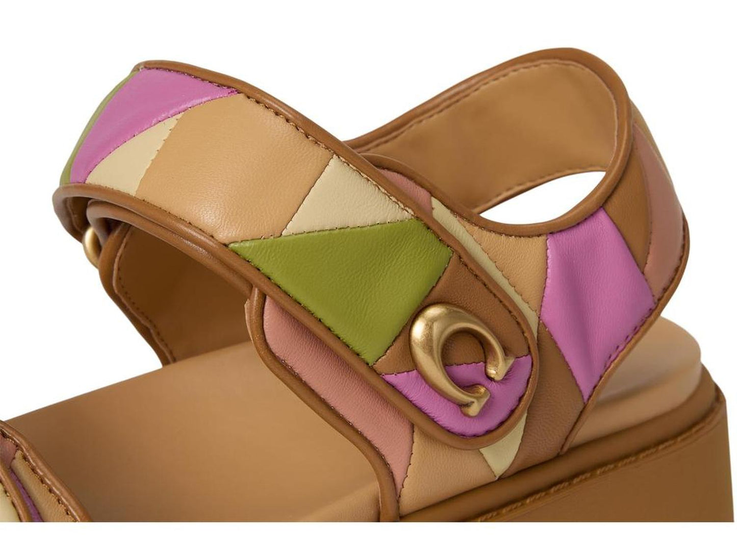 Brynn Platform Quilted Patchwork Leather Sandals