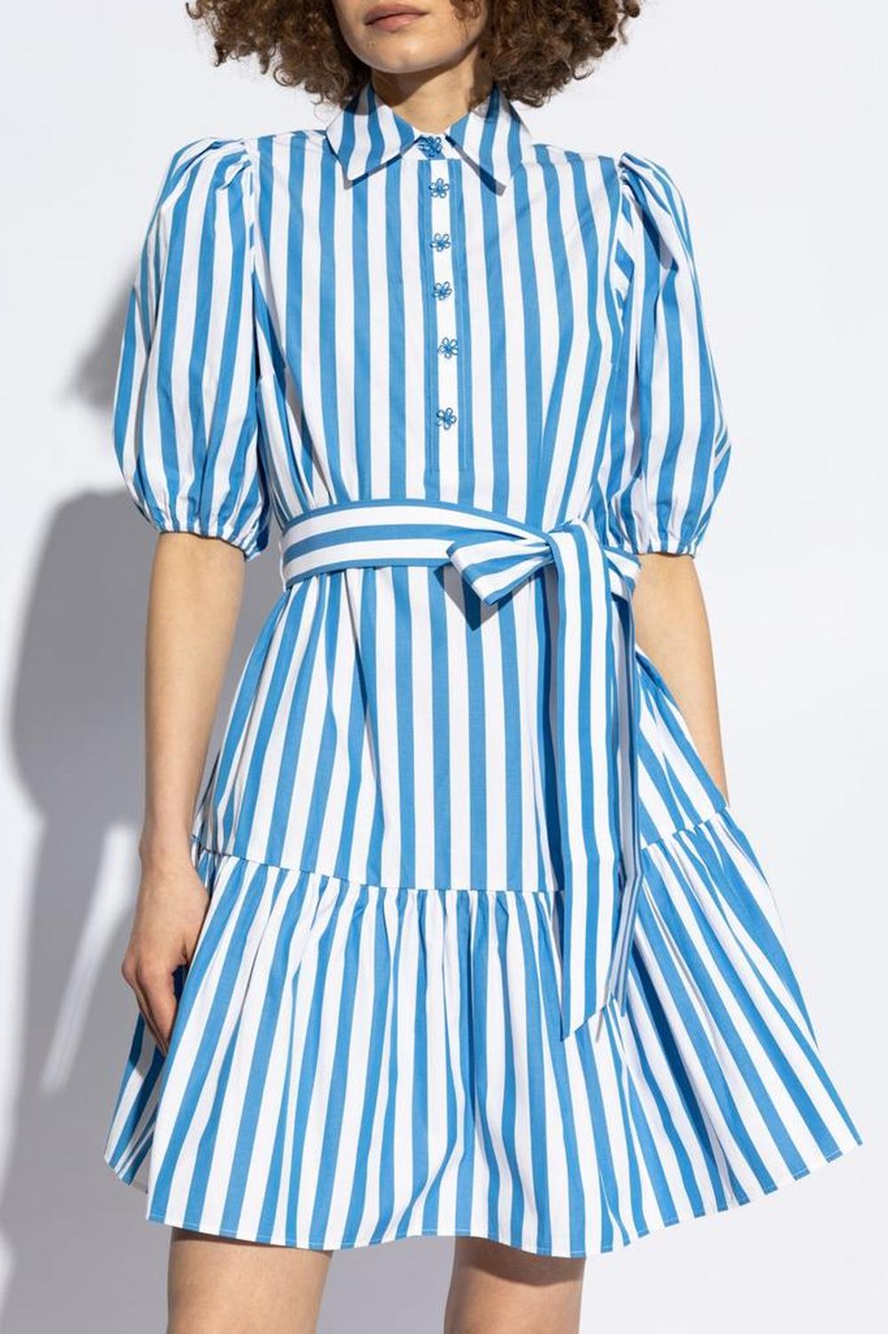 Kate Spade Striped Puff Sleeve Dress