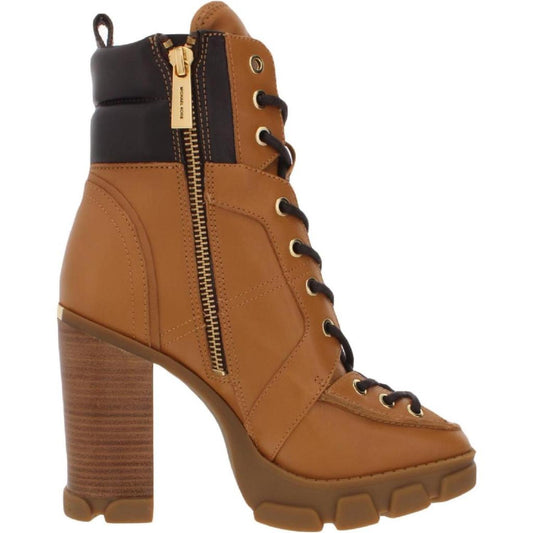 Ridley Womens Leather Zipper Combat & Lace-up Boots