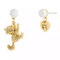 Gold Plated Signature Mismatch Cat Earrings