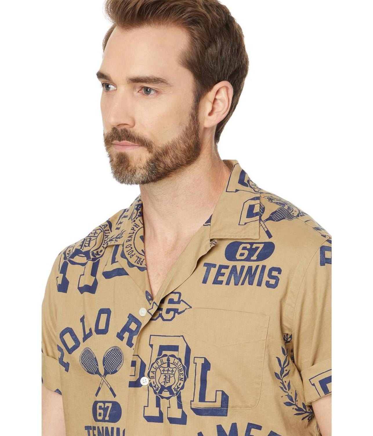 Classic Fit Cotton-Linen Camp Shirt