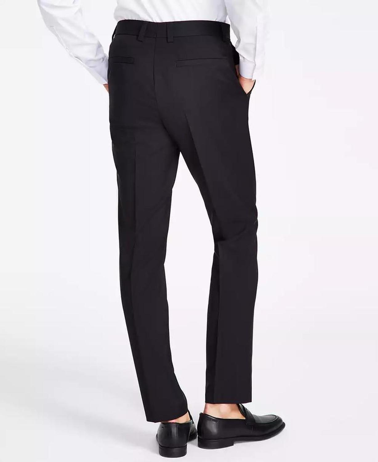 by Hugo Boss Men's Modern-Fit Wool Black Suit Pants