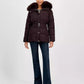 Women's Belted Hooded Faux-Fur-Collar Puffer Coat, Exclusively at Macy's