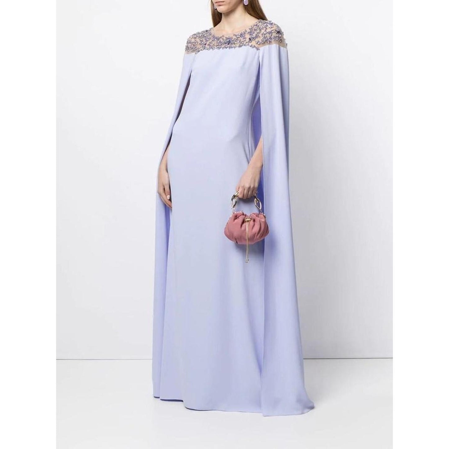 Embroidered Cape Dress