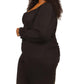 Plus Size Long Sleeve Puff Sleeve Ruched Top