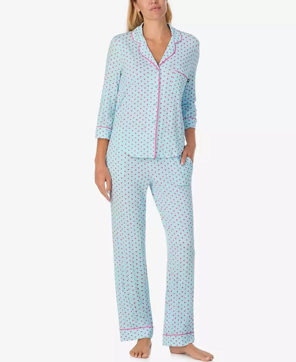 Women's 2-Piece Sleepwear 3/4-Sleeve Top and Pajama Pants Set