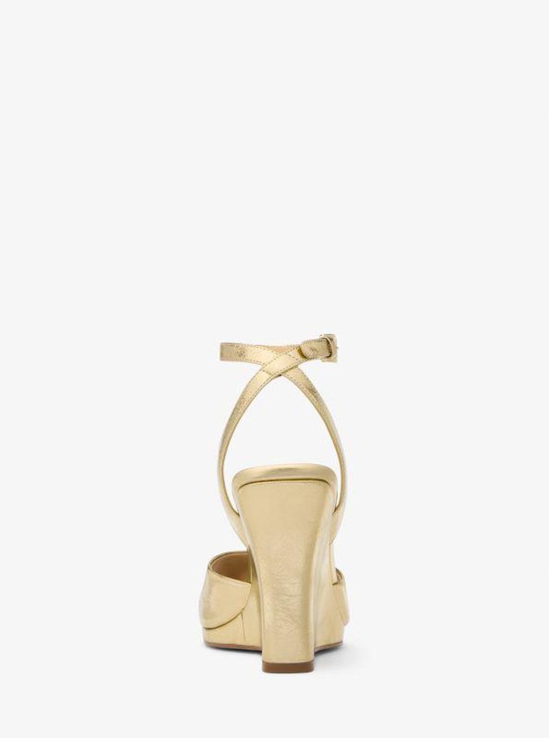 Carson Metallic Leather Wedge Sandal