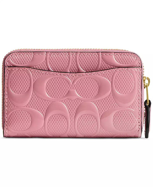 Small Signature Patent Leather Zip Around Wallet