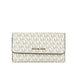 Michael Kors Jet Set Travel Leather Large Trifold Wallet Clutch Women's ivory