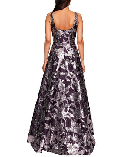 Marchesa Notte Square Neck Strapless Bal Long Gown