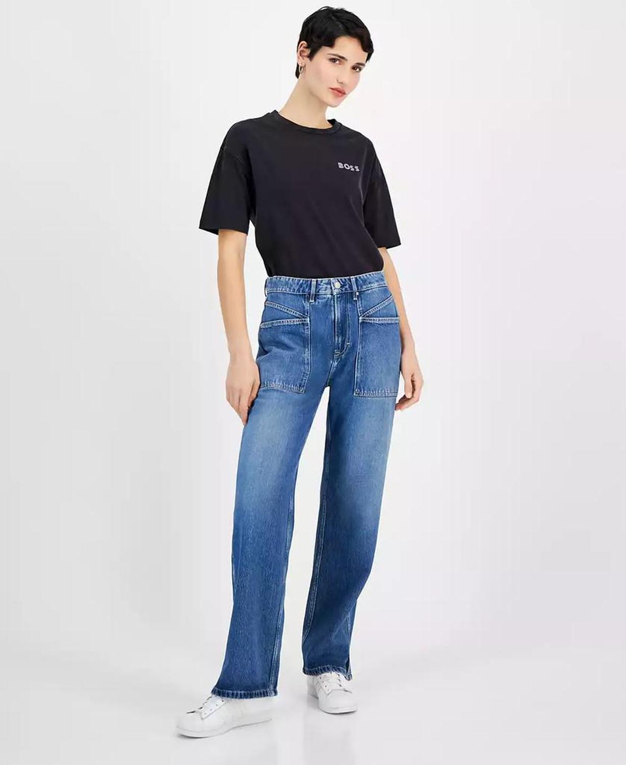 Women's Soft Stretch Denim Wide-Leg Pants
