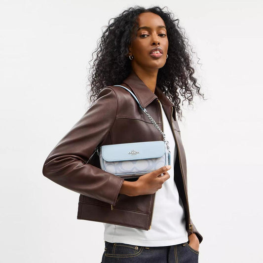 Hailey Flap Bag In Sketch Signature Canvas