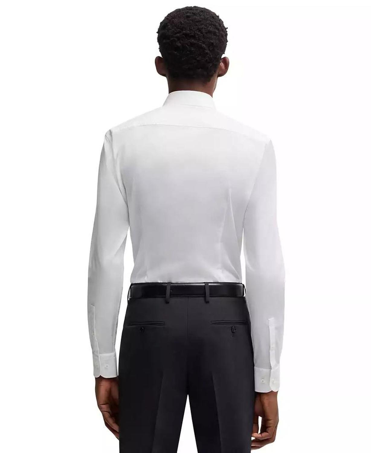 Men's Stretch-Cotton Poplin Slim-Fit Dress Shirt