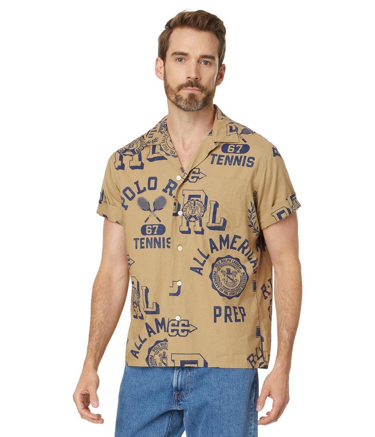 Classic Fit Cotton-Linen Camp Shirt