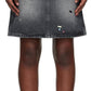 Black Gem A-Line Denim Midi Skirt
