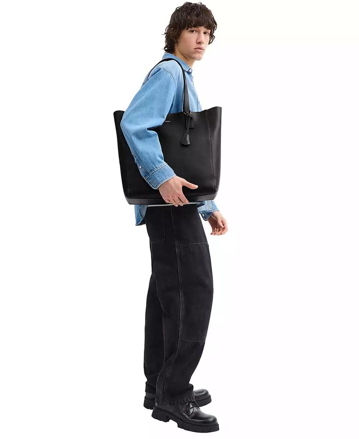 Men's Natural Grain Leather Tote Bag