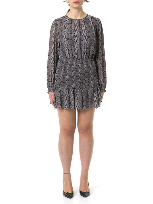 Michael Michael Kors Printed Georgette Smocked Dress