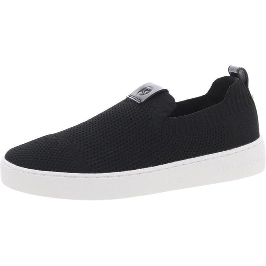 Womens Solid Knit Slip-On Sneakers