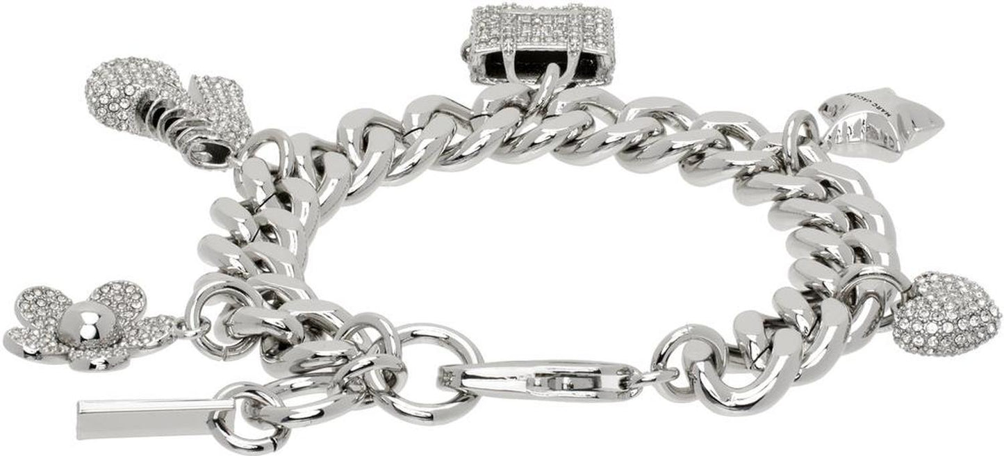 Silver 'The Pave Mini Icon Charm' Bracelet