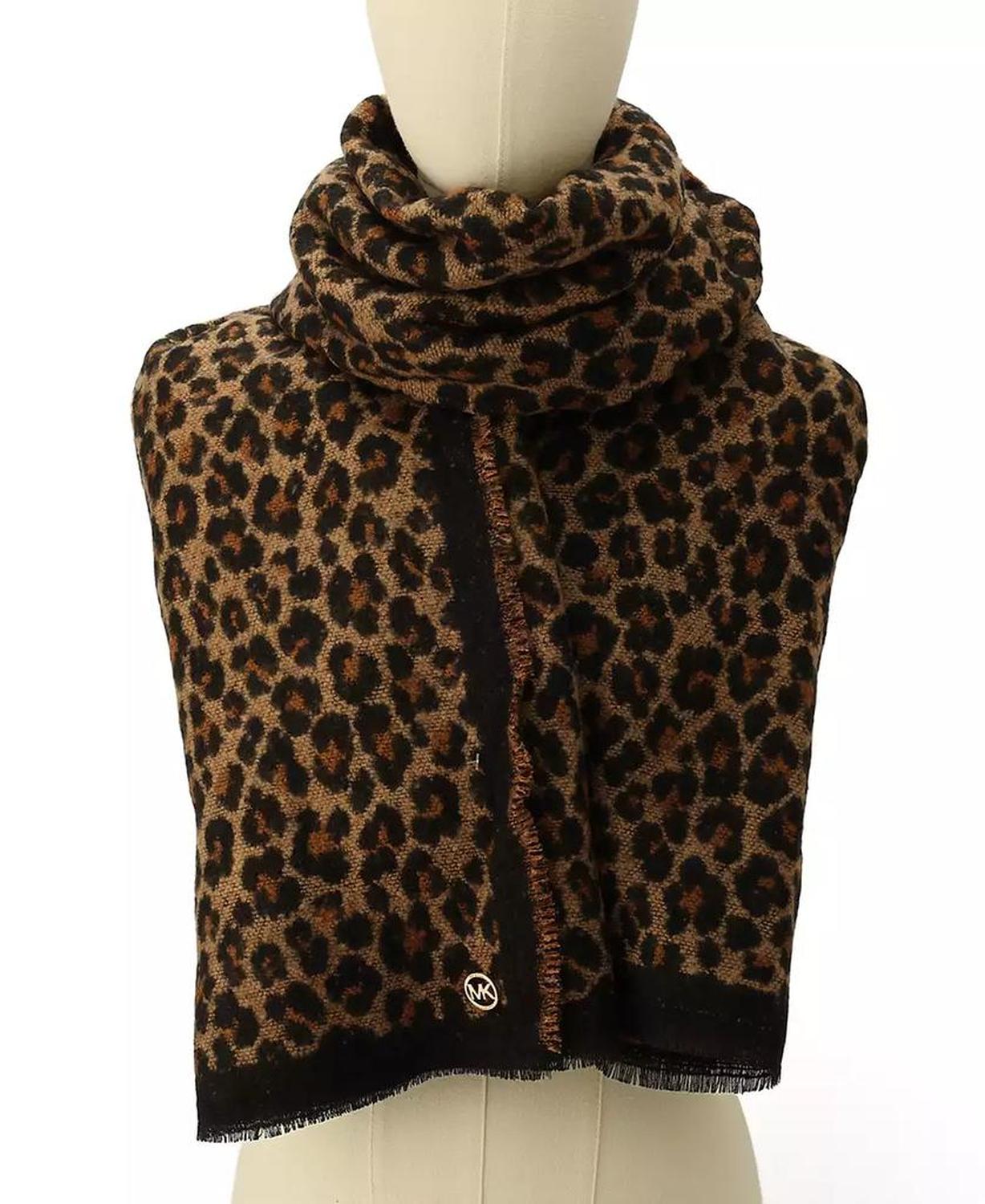 Women's Bouclé Leopard-Print Scarf