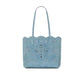 Do It All Spade Flower Perforated Denim Large Tote Bag