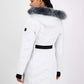 Women's Faux-Fur-Trim Hooded Belted Puffer Coat