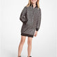 Metallic Logo Stretch Knit Zip Dress
