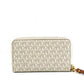Michael Kors Jet Set Large ivory Signature PVC Flat Multifunction Wrist Women's Wallet