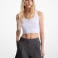 Frayed Stretch Wool Pleated Shorts