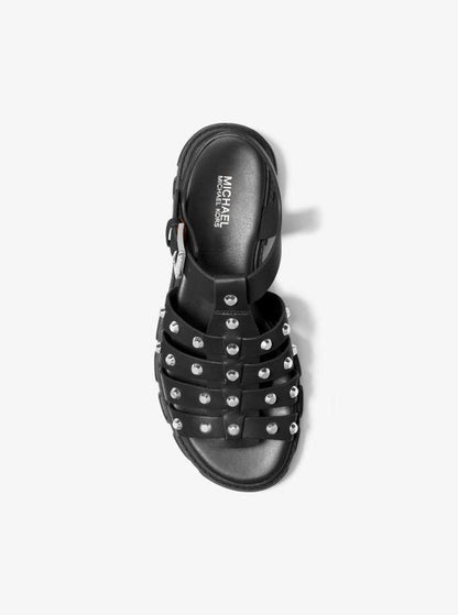 Jagger Studded Metallic Leather Sandal