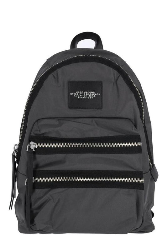 Marc Jacobs The Biker Logo-Patch Zipped Large Backpack