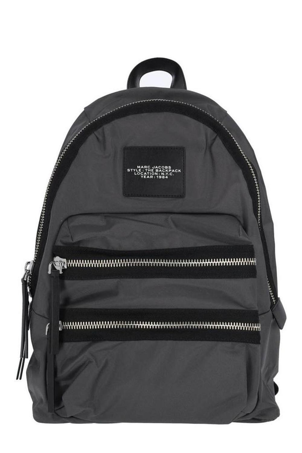 Marc Jacobs The Biker Logo-Patch Zipped Large Backpack