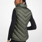 Chevron Quilted Logo Print and Nylon Packable Vest