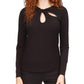 Womens Cut-Out Keyhole Blouse