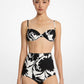 Floral Stretch Nylon Crepe Bikini Top and Brief Set