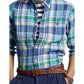 Classic Fit Plaid Linen Shirt