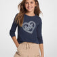 Studded Logo Heart Long-Sleeve T-Shirt