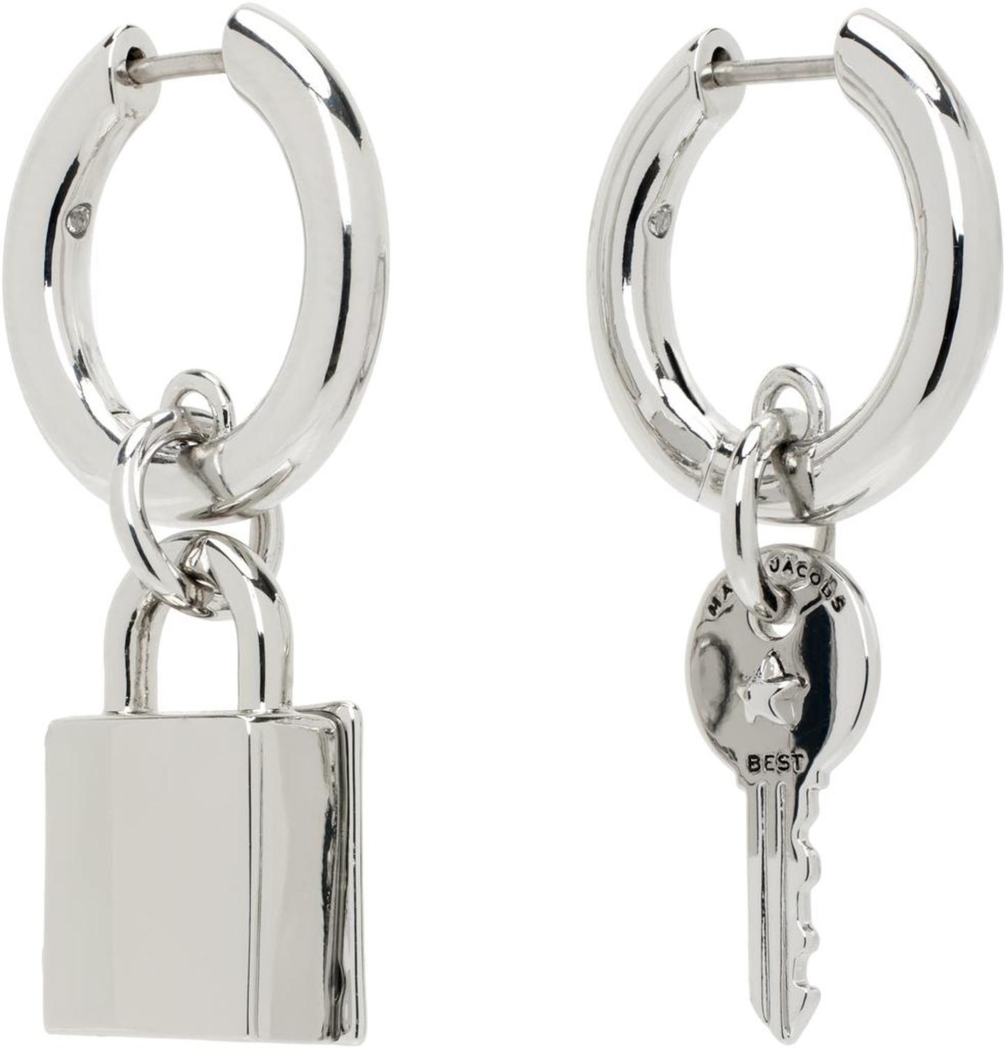 Silver Friendship Padlock Earrings
