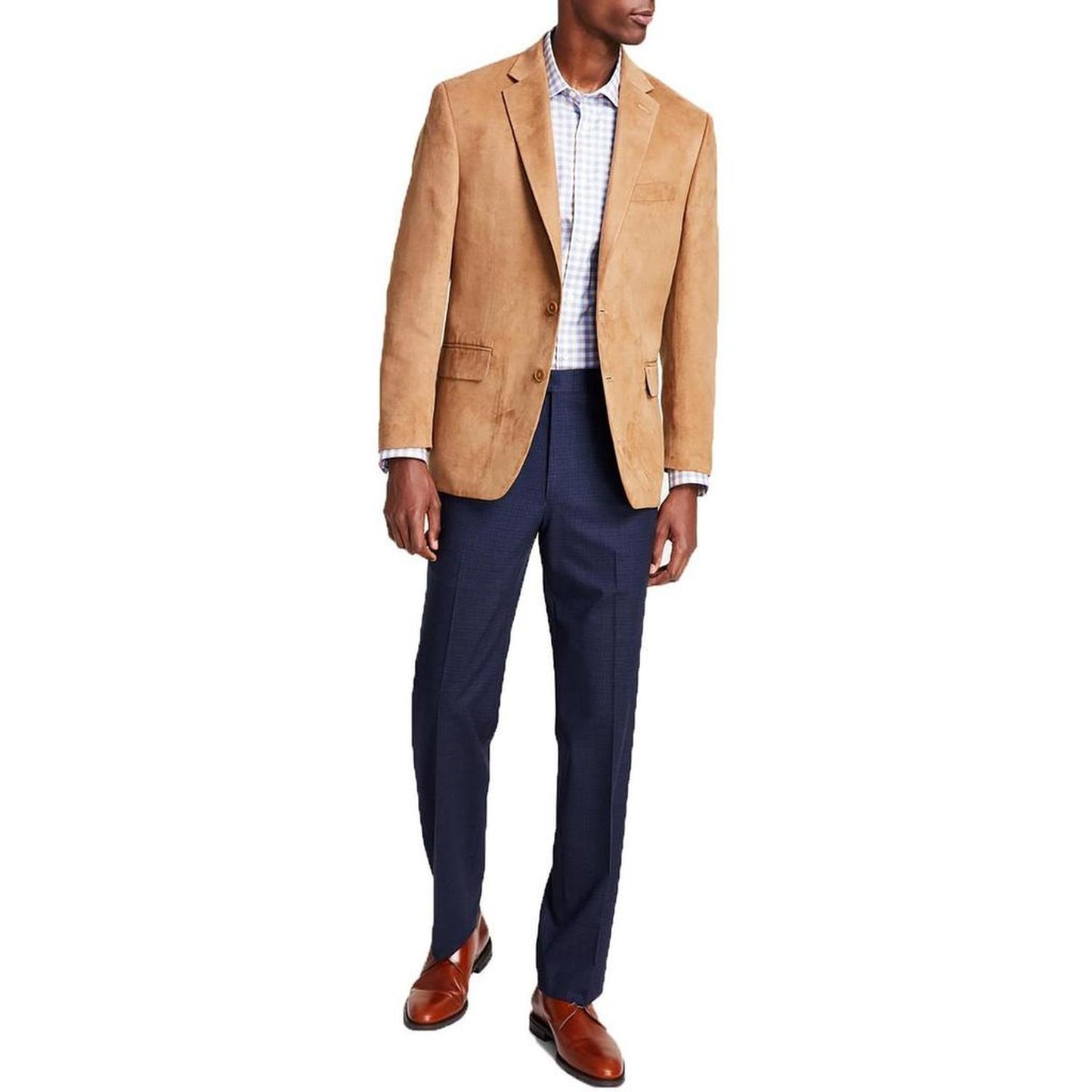 Mens Collar Faux Suede Sportcoat