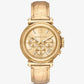 Oversized Maren Gold-Tone and Metallic Crocodile Embossed Leather Watch