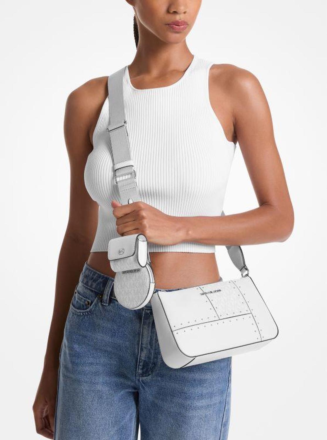 Jet Set Travel Small Metallic Patchwork and Signature Logo Crossbody Bag