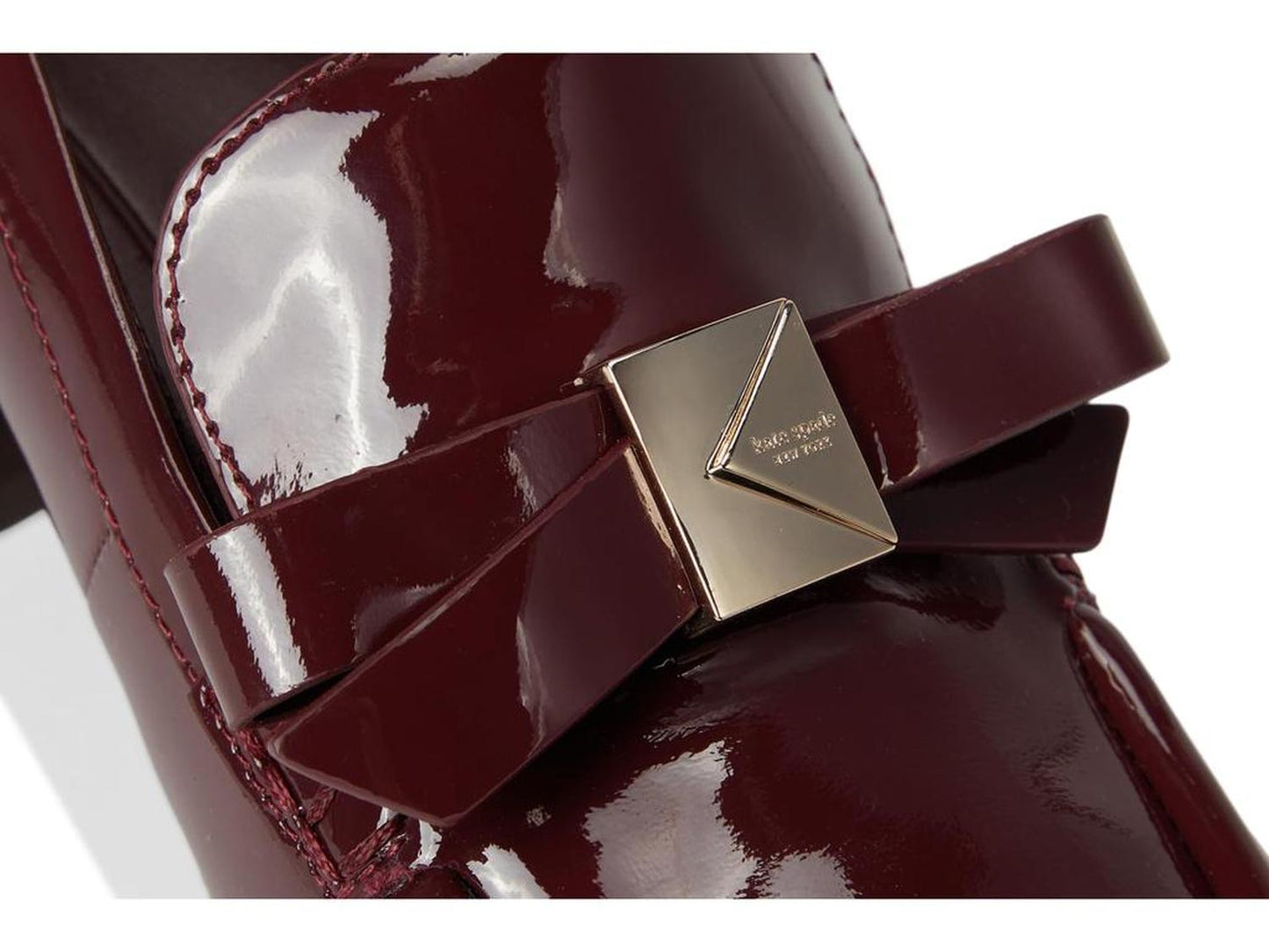 Deco Bow Patent Leather Heeled Loafers