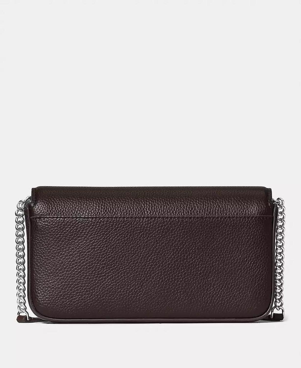 Ava Pebbled Leather Flap Chain Wallet
