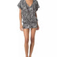 Women's Printed V-Neck Caftan Cover-Up Dress