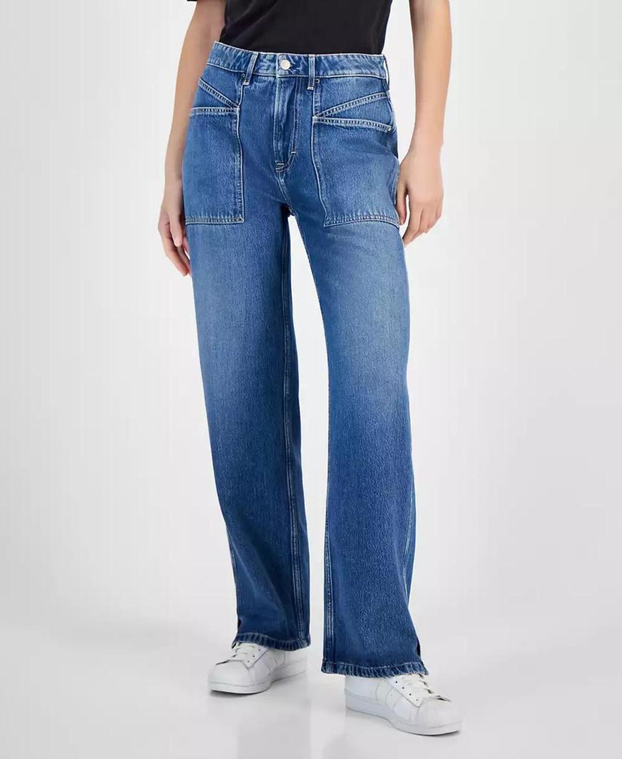 Women's Soft Stretch Denim Wide-Leg Pants