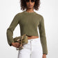 Garment-Dyed Ribbed Cotton Cropped Sweater