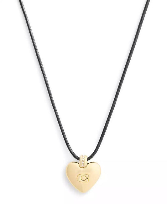 Faux Cultured Pearl Signature Puffy Heart Pendant Necklace