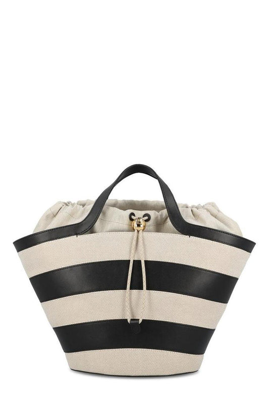 Furla Striped Drawstring Tote Bag