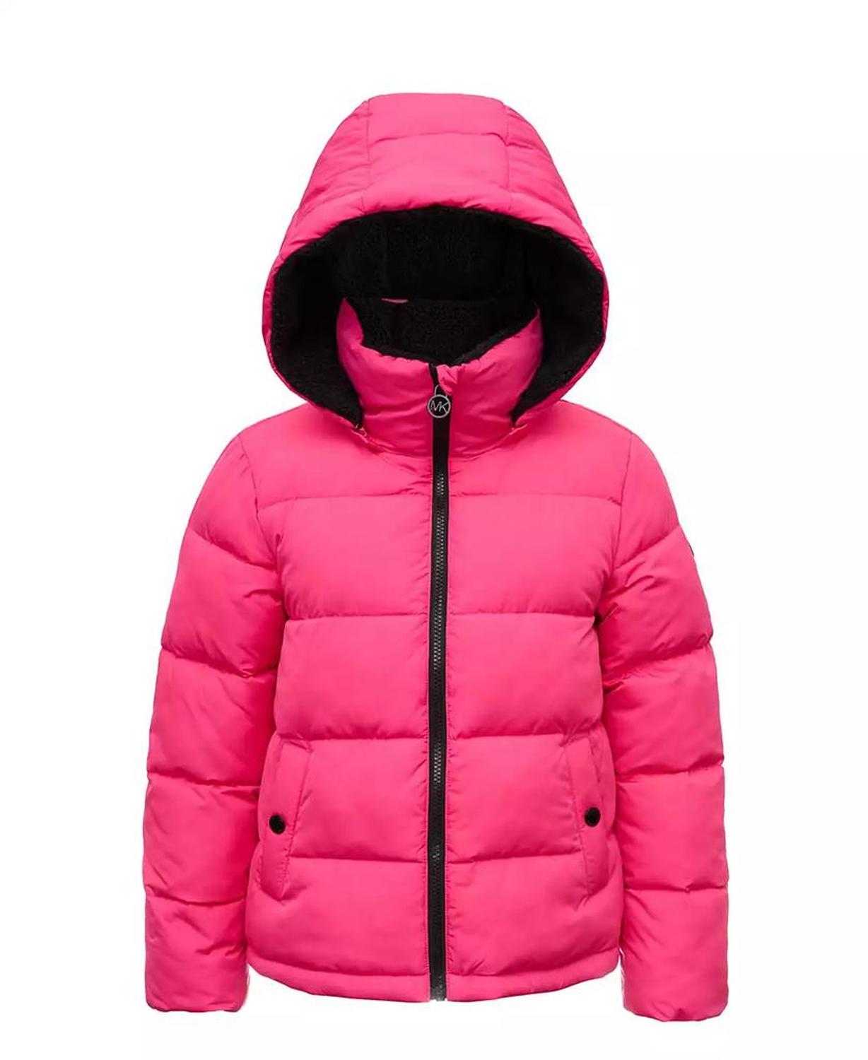 Toddler & Little Girls Puffer with Sherpa Collar